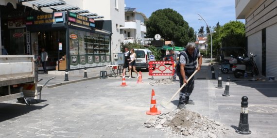 Büyükşehir ekiplerinden Kemer Liman Caddesi’nde çalışma (3)